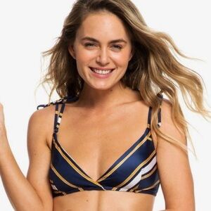 Roxy Blue Striped Swimsuit Top